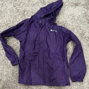 Kids Purple Hooded rain jacket